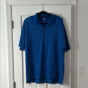 Addidas Performance Golf Blue Striped Polo